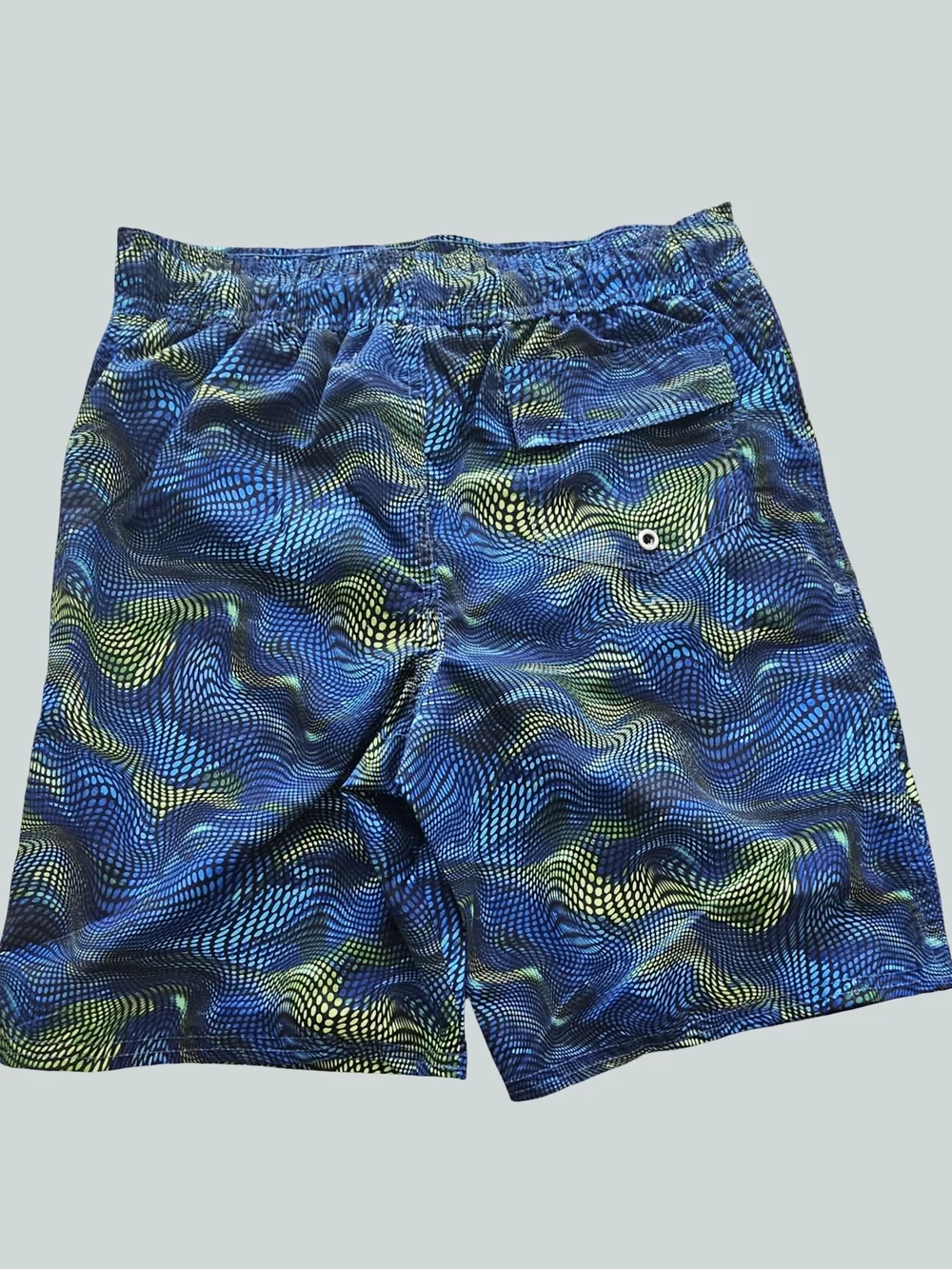 Body Glove Blue & Neon Green Wave Print Swim Trunks - Picture 2 of 6